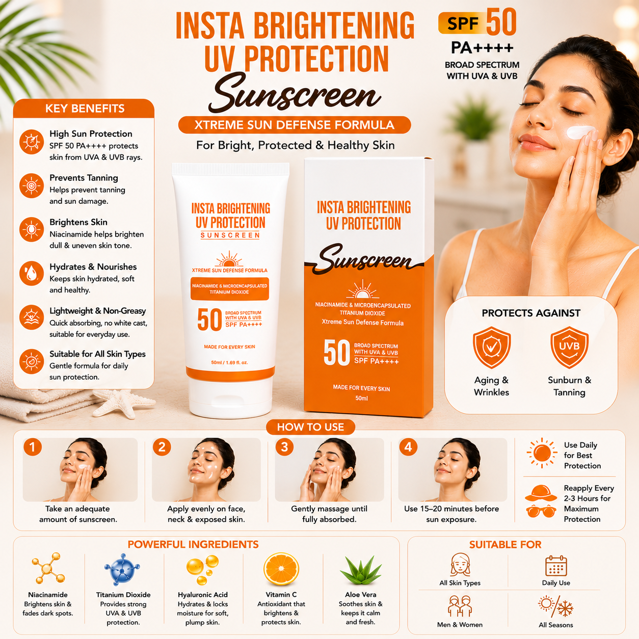 Insta Brightening UV Protection Sunscreen